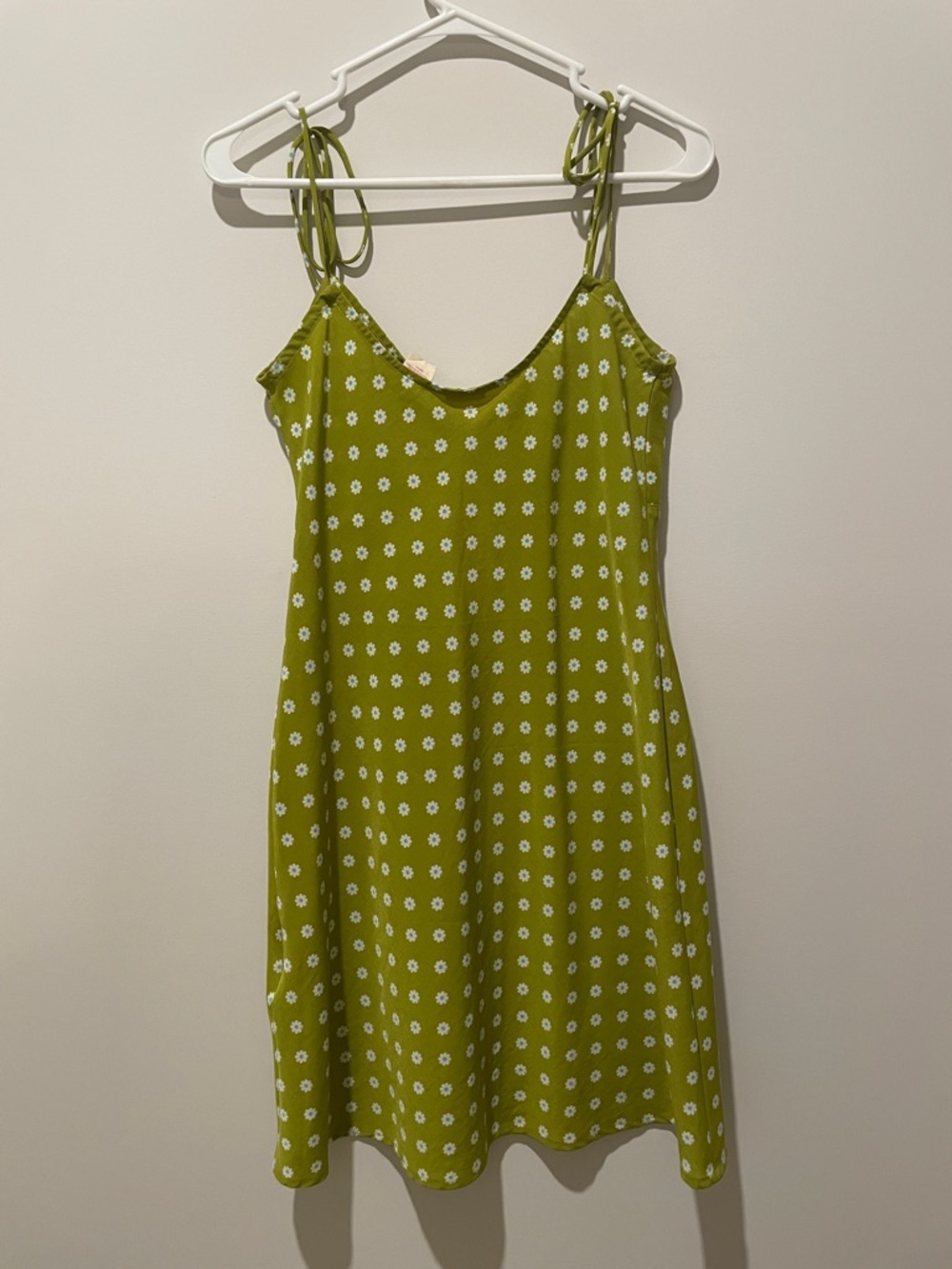 Levi's Green Daisy Print Mini Dress with Tie Straps - Picture 8 of 8